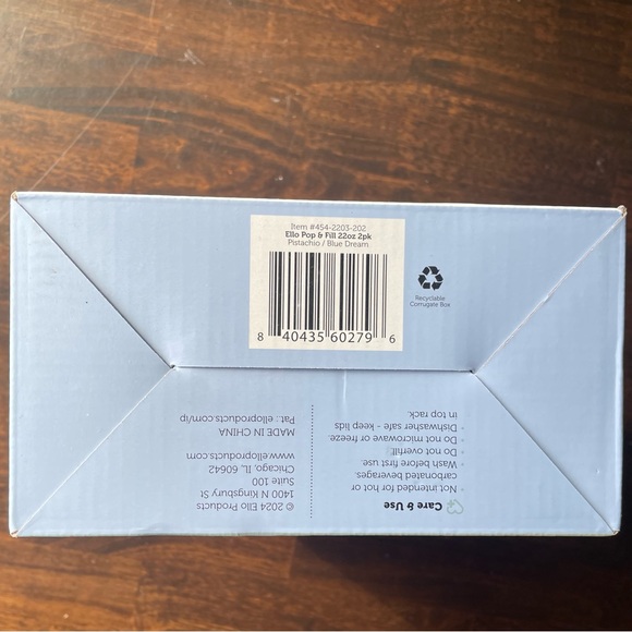 Ello Flip To FillPop To Drink Two Pack New In Box Blue Green Aluminum 22 oz each - Picture 6 of 6